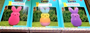 3 PEEPS OSTERHASE HASE 4 FUSS AUFBLASBAR AUFBLASBAR RASEN ORNAMENT DEKOR NEU SET - Bild 1 von 4