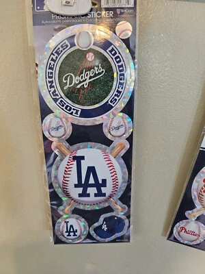 LOS ANGELES DODGERS MLB BASEBALL PRISMATIC STICKERS DECALS  NEW - Image 1 of 4
