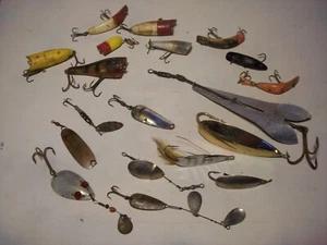 vtg fishrite nebco reefer johnson bomber worm spinning spoon fishing lure lot 19 - Picture 1 of 8