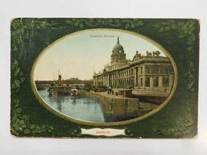 CUSTOMS HOUSE, DUBLIN, IRELAND - REAL PHOTO POSTCARD - POSTED c1920's - Picture 1 of 2