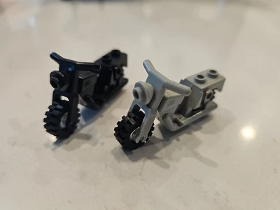 Classic LEGO Motor Bikes In Black And Light Gray - Image 1 of 4