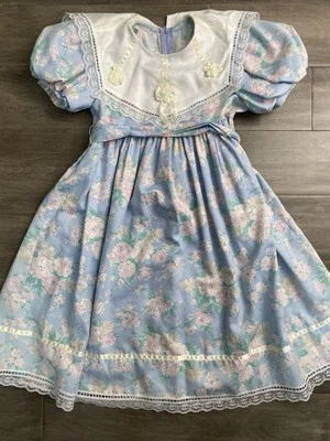 VTG Gunne Sax Jessica Mcclintock Dress Girls Size 6 Floral Flower Girl Prairie  - Image 1 of 4