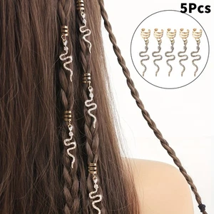 5 PCS Snake Shape Rhinestone Beaded Dirty Braid Hair Clip Buckle Accessories _dy - Picture 1 of 6