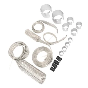 New Stainless Steel Dress Up Hose Cover Kit Radiator Hose Sleeving Set Extreme - Picture 1 of 12