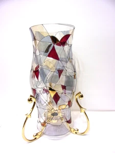 Partylite Mosaic P7016 Hurricane Shade Candle Holder Gold Brass Versaille - Picture 1 of 4