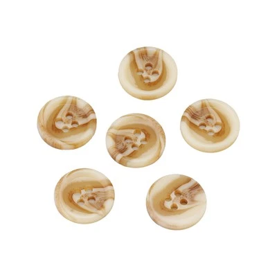 20Pcs Beige-Brown Swirl Resin Buttons, 4-Hole, Smooth Finish, Sewing DIY 15-25mm - Image 1 of 4