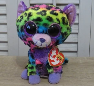 Ty Beanie Boos - TRIXIE Rainbow Leopard 6" Peluche Tie Dye Justice Esclusivo con Etichetta - Foto 1 di 11
