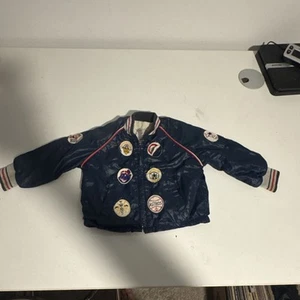 Vtg 70s Child Major League Baseball MLB Jacket 12 Team Patches Bomber Small 3 - Picture 1 of 11