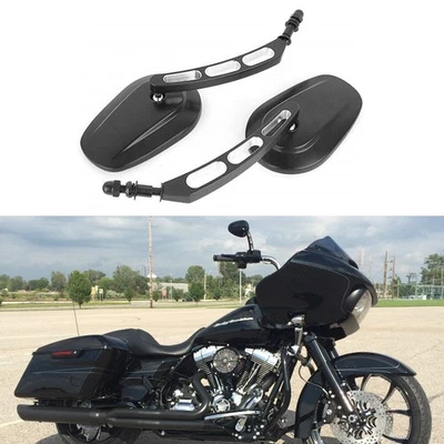 Espejos retrovisores laterales negros para motocicleta Harley Road Glide Street Glide FXDB Foto 1 de 4