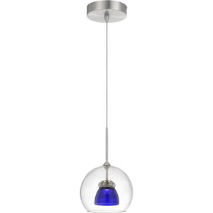 CAL Lighting & Accessories UP-335-CL-BLUCL Double Glass Mini Pendant Clear Blue - Picture 1 of 2