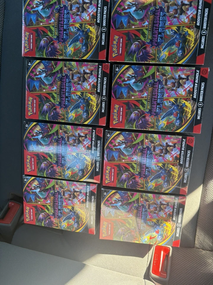 Lot Of 8 Pokémon TCG Mega Evolution-Phantasmal Flames Booster Bundle FREE SHIP - Image 1 of 1