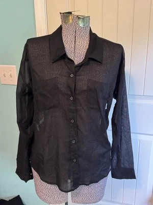 Element Skate Women’s Lace Cut Out Button Up Lightweight Shirt Geometric Detail - Image 1 of 4