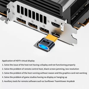 4K 60Hz PC -Grafikkartenblatt Virtual Display für Laptop Desktop GPU - Photo 1/12