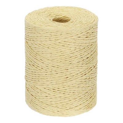 Hilo de rafia de algodón natural 328 yardas cinta de rafia artesanal hilo de ganchillo caqui Foto 1 de 4