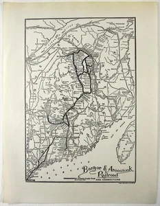 Bangor & Aroostook Railroad - Original 1941 System Map by Rand Avery - Picture 1 of 3