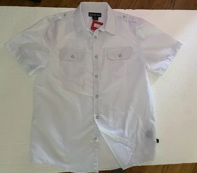 Red Ape Mens Size XL White Shirt Button Front Shirt Short Sleeve New  - Image 1 of 4
