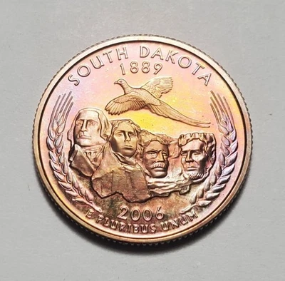 TONED 2006 S SOUTH DAKOTA STATE WASHINGTON QUARTER CLAD PROOF UNC #P2713 - Image 1 of 2