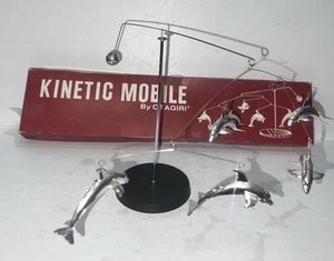 Vintage 1981 Kinetic Mobile 5- Dolphin By Otagiri With Original Box - Picture 1 of 14