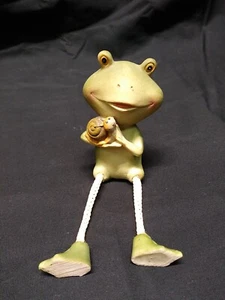 Cute Little Frog Holding Pet Snail - Picture 1 of 5
