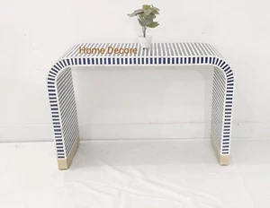 handmade bone inlay console table, bone inlay table, bone inlay furniture, - Picture 1 of 7