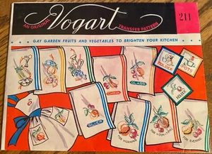 Vintage UNCUT Vogart Obst & Gemüse Transfers für Küchenwäsche #211 - Bild 1 von 1