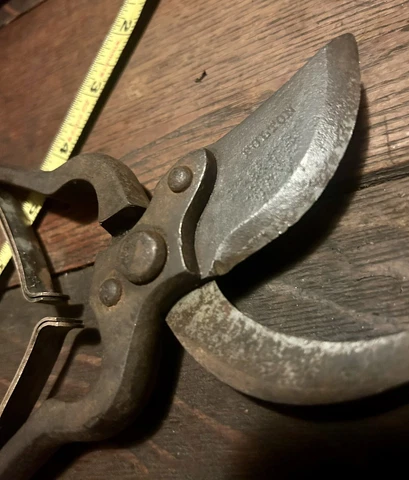 Antique Fulton Steel & Brass Hand Pruning Shears Gardening Rustic Works Great! Cover