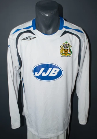 Wigan Athletic Jersey 2007/2008 Away Football Logn Sleeve Shirt Men Size Adult L Cover