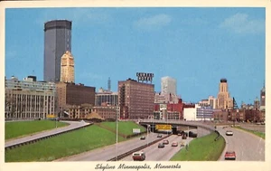 1972 Skyline von Minneapolis Minnesota Chrom Postkarte Oldtimer 70er Jahre - Bild 1 von 2