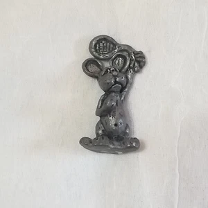 Miniature Pewter Mouse Rat Tennis Ball Bent Racket Cute! - Picture 1 of 4