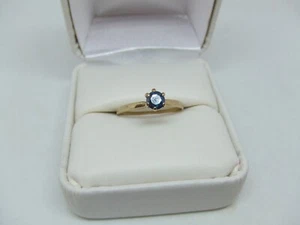 10k yellow gold .35 ct blue diamond ring size 7 - Picture 1 of 9