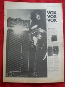 VOX AMPLIFIERS AMPS 1970 ORIGINAL VINTAGE POSTER SIZE ADVERT - Picture 1 of 1