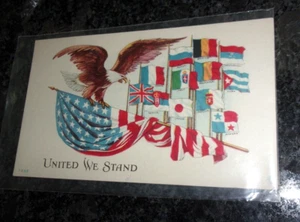 UNITED WE STAND - VINTAGE CARD - 1908 - MADE IN THE USA - Picture 1 of 2