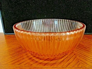 Vintage Pink Depression Glass 6” Bowl Ribbed Sides Starburst Center - Mint - Picture 1 of 2