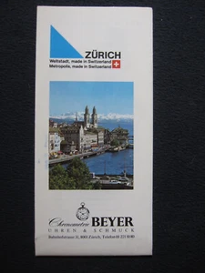 Zurich Map [Chronometrie Beyer] - Includes Shipping! - Picture 1 of 3
