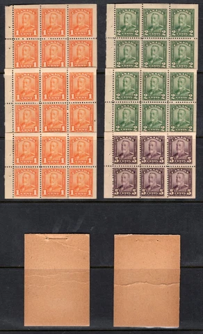 Rare CANADA Booklet BK13a KGV Scroll; Complete Exploded; MNH; Disturbed Gum Cover