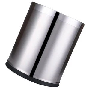 Stainless Steel Waste Bin Paper Trash Can Office Basket for Kitchen Wastebasket - Picture 1 of 12