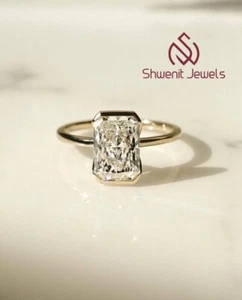 1Ct Radiant Cut Lab Diamond Ring 10K Yellow Gold VS1/E IGI Certified Engagement - Picture 1 of 9