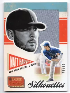 2013 PANINI AMERICA'S PASTIME MATT HARVEY JERSEY GAME WORN RELIC /25 SILHOUETTES - Picture 1 of 2