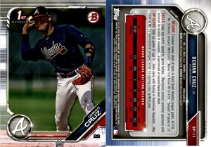 2019 1st Bowman DERIAN CRUZ Baseball Card BP-11 Atlanta Braves