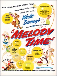 1948 Walt Disney's Melody Time movie release vintage art print ad LA33 - Picture 1 of 1