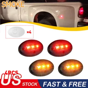 4 luces marcadoras laterales ahumadas para guardabarros LED ámbar/rojo para Ford F350 F450 F550 - Imagen 1 de 12