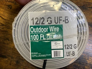 Outdoor Wire 12/2WG UF-B UF ExteriorWire 100-Foot | Underground Feeder Cable - Picture 1 of 4
