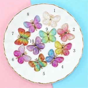 33x25mm Bulk Resin Flatback Cute Butterflies Embellishments Decoration 10-pack - Picture 1 of 6