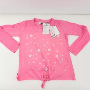 Top Play Six Little Girls rosa cravatta a stelle misto cotone a maniche lunghe nuovo - Foto 1 di 7