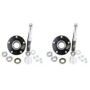 PAIR(2) SOUTHWEST WHEEL 2,000 lbs Trailer Axle Spindle w/ 5-4.5" Bolt Circle Hub - Picture 1 of 9