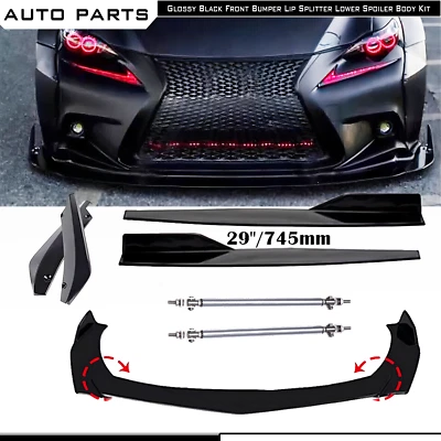 Front Bumper Lip Spoiler Splitter Side Skirt Strut Rod For Lexus LS460 LS500 - Изображение 1 из 4