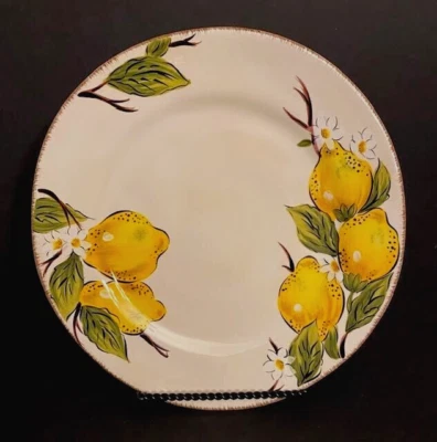 Pier 1 Imports AVALON Dinner Plate With Lemons Replacement Piece 11 inches EUC - Image 1 of 4