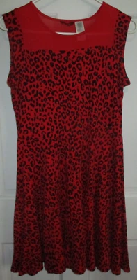 Vestido Guess Niñas Talla 16 Niñas Estampado Leopardo Rojo Negro Foto 1 de 4