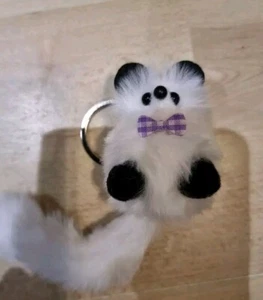 Cute White Faux Fur Foxey Keyring - Picture 1 of 6