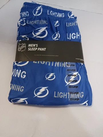 Tampa Bay Lightning Men’s 2XL Scatter Pattern NHL SOFT Pajama Pants Brand New Cover